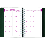 Brownline® Essential Daily Diary Twin Wire 8" x 5" English Green