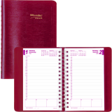 Brownline® Essential Daily Diary Twin Wire 8" x 5" English Red