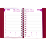 Brownline® Essential Daily Diary Twin Wire 8" x 5" English Red