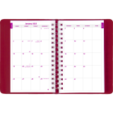 Brownline® Essential Daily Diary Twin Wire 8" x 5" English Red