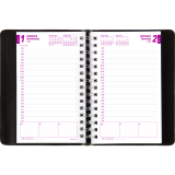 Brownline® Essential PlannerPlus Daily Diary Twin Wire Soft Cover 5" x 8" English Black