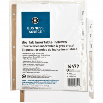Business Source Reinforced Big Tab Indexes Clear 8 Tabs