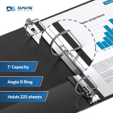 Davis Easyview Overlay D-Ring Binder 1" Black