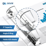 Davis Easyview Overlay D-Ring Binder 3" White
