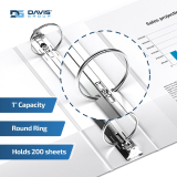 Davis Easyview Overlay D-Ring Binder 1" White