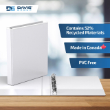 Davis Easyview Overlay D-Ring Binder 1" White