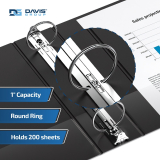 Davis Easyview Overlay O-Ring Binder 1" Black