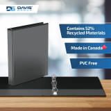 Davis Easyview Overlay O-Ring Binder 1" Black