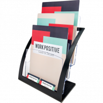 Deflecto® Contemporary 3-Tier Literature Holder Magzine Size Black