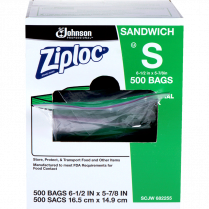 Ziploc® Sandwich Bags Small 6-1/2" x 5-7/8" 500/box