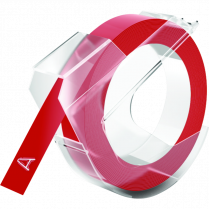 DYMO® Vinyl Embossing Tape 3/8" Glossy White on Red