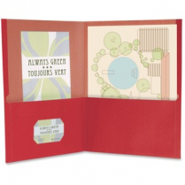 Oxford® Earthwise® Recycled Twin Pocket Portfolios Letter Red 10/pkg