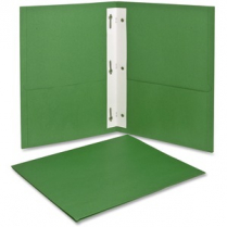 Oxford® Twin Pocket Portfolio w/Tangs Letter Green