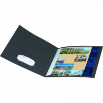 Oxford® Twin Pocket Portfolio w/Tangs Letter Black