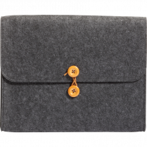 Pendaflex® Felt Pocket with Button and String Charcoal and Black