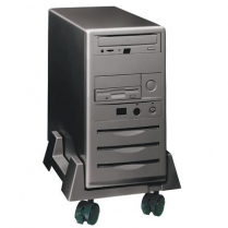 Exponent® Mobile CPU Stand w/Locking Casters Black