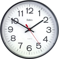 GBC® Bates® Wall Clock 12" Black Frame