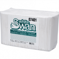 White Swan® Lunch Napkins 1-Ply White 500/pkg