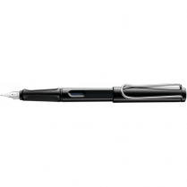 Lamy Safari Fountain Pen Shiny Black Body Medium Point Blue Ink