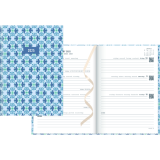 Letts® Morocco Weekly Planner Sewn bound 8-1/4" x 5-7/8" Multilingual Blue