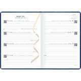 Letts® Serene Weekly Planner Sewn bound 8-1/4" x 5-7/8" Multilingual Midnight