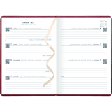 Letts® Serene Weekly Planner Sewn bound 8-1/4" x 5-7/8" Multilingual Burgundy