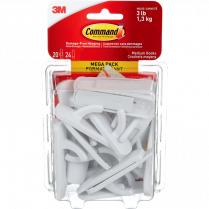 Command™ Adhesive Medium Mounting Hooks White 20/pkg