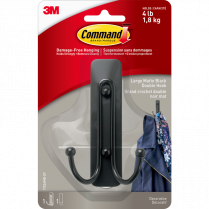Command™ Decorative Double Hook Large Matte Black