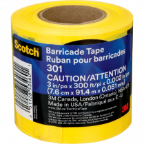Scotch® Barricade Tape Caution 3" English Yellow