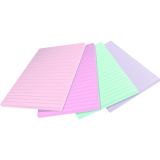 Post-it® 100% Recycled Paper Super Sticky Notes Lined 4" x 6" Assorted Wanderlust Pastel Colours 4 pads/pkg
