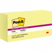 Post-it® Super Sticky Notes 3" x 3" Yellow 12/pkg
