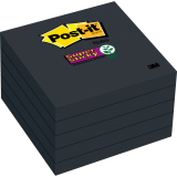 Post-it® Super Sticky Notes Cubes 3" x 3" Black 5/pkg