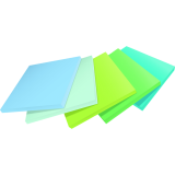 Post-it® 100% Recycled Super Sticky Notes 3" x 3" 70 sheets per pad Assorted Oasis Colours 5 pads/pkg