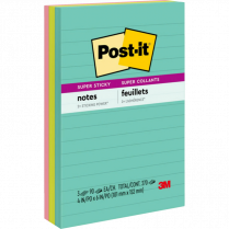 Post-it® Super Sticky Notes Lined 4" x 6" Supernova 3/pkg