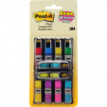 Post-it® Flags Value Pack with 48 Bonus Arrow Flags 1/2" 35 flags x 8 dispensers/pkg Assorted Colours