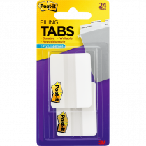 Post-it® Filing Tabs Flat 2" x 1-1/2" White 2/pkg