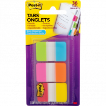 Post-it® Tabs 1" 12 Tabs per Pad Assorted Colours 3 pads/pkg