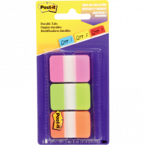 Post-it® Tabs 1" Pink, Green, Orange 3/pkg