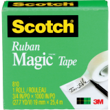 Scotch® Magic™ Invisible Tape Refill 3/4" (19mm x 25.4m) Clear 4/pkg