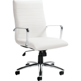 Offices to Go® Ultra Tilter Chair High Back Leather Luxhide White