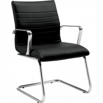 Offices To Go™ Ultra Guest Chair Medium Back Luxhide Bonded Leather Black