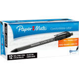Paper Mate® ComfortMate Ultra™ Retractable Ball Point Pens Medium Point Black 12/box