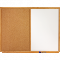 Quartet® Combination Board w/Oak finish frame 36" x 48"