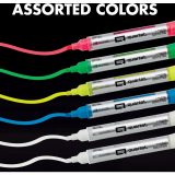 Quartet® Glass Board Neon Markers Bullet Tip Assorted Colours 6/pkg *For Dark Glass Surfaces*