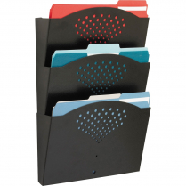 Safco® Steel Wall Pocket Letter Black 3/set