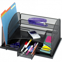 Safco® Onyx™ Desk Organizer 16"W x 11-1/2"D x 8-1/4"H Black