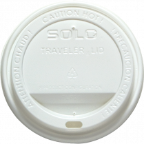Solo® Traveler® Dome Hot Cup Lids White 100/pkg