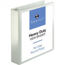Business Source Roung Ring View Binder 2" White