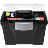 Storex® File Totes with Organzier Lid 13-1/2" Black 17" Black