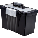 Storex® File Totes with Organzier Lid 13-1/2" Black 17" Black